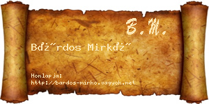 Bárdos Mirkó névjegykártya